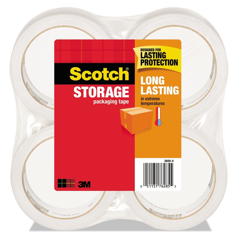 STORAGE TAPE, 3″ CORE, 1.88″ X 54.6 YDS, CLEAR, 4/PACK