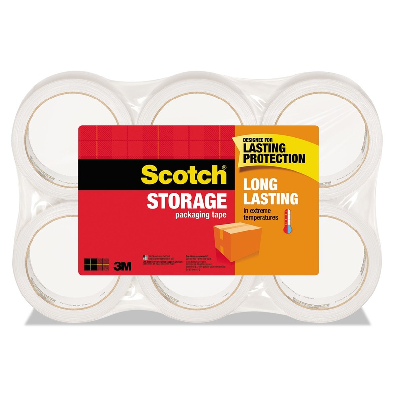 STORAGE TAPE, 3″ CORE, 1.88″ X 54.6 YDS, CLEAR, 6/PACK
