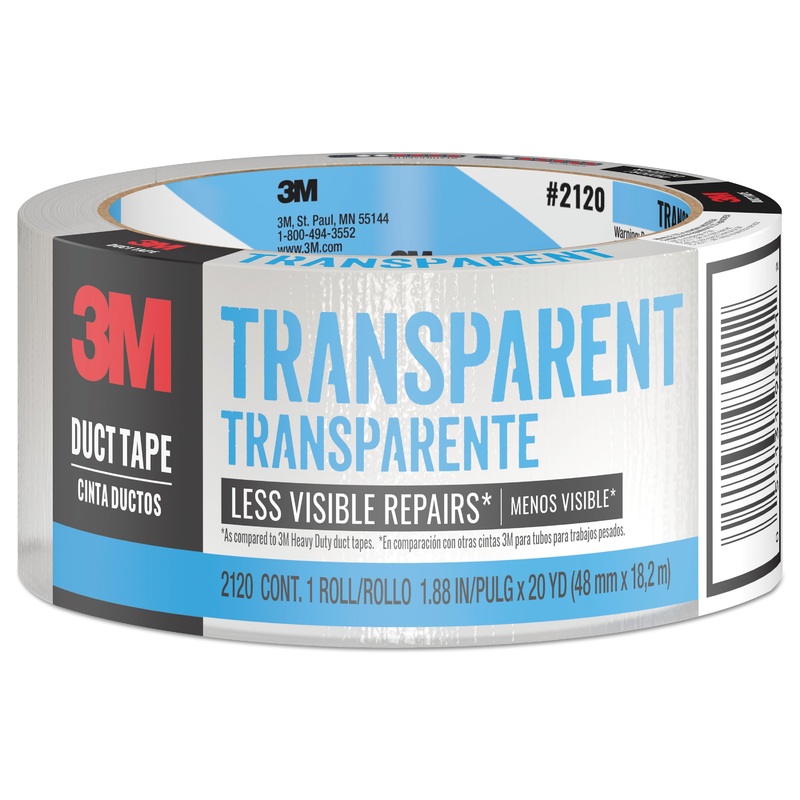 TOUGH DUCT TAPE, 3″ CORE, 1.88″ X 20 YDS, CLEAR