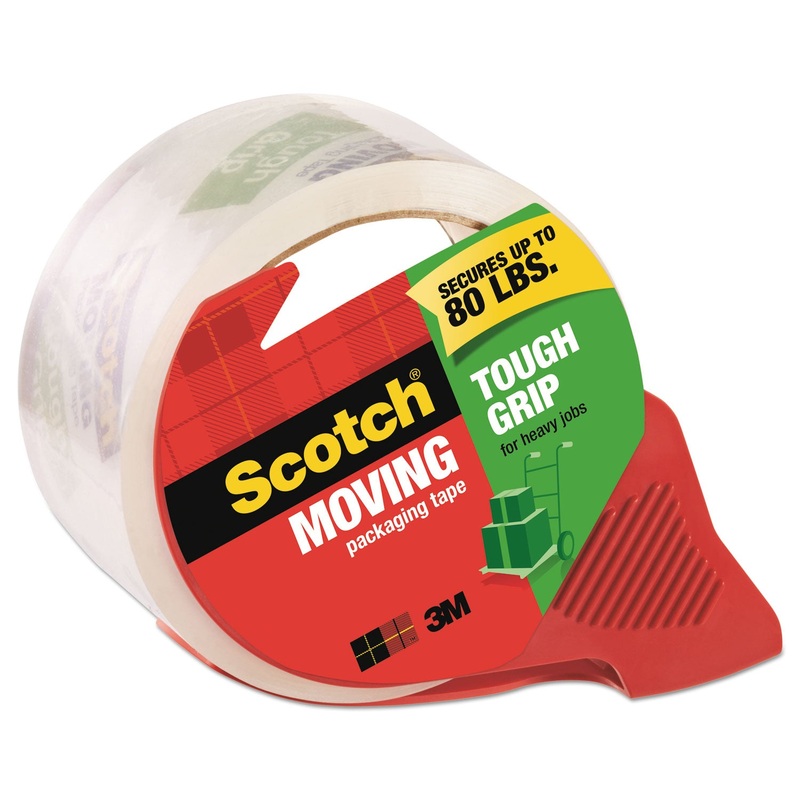 TOUGH GRIP MOVING PACKAGING TAPE, 3″ CORE, 1.88″ X 54.6 YDS, CLEAR