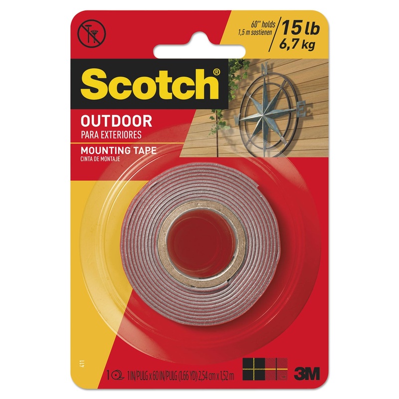Exterior Weather-Resistant Double-Sided Tape, 1″ X 60″, Gray