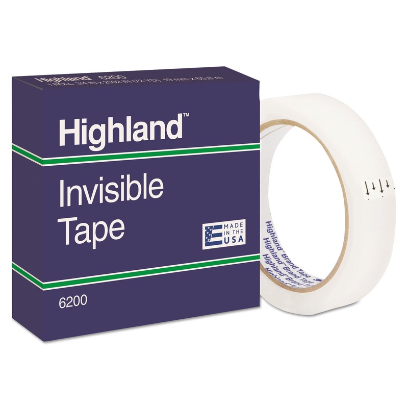 INVISIBLE PERMANENT MENDING TAPE, 3″ CORE, 0.75″ X 72 YDS, CLEAR