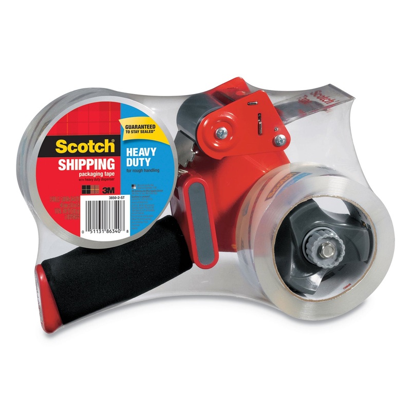 Packaging Tape Dispenser With Two Rolls Of Tape, 1.88″ X 54.6yds