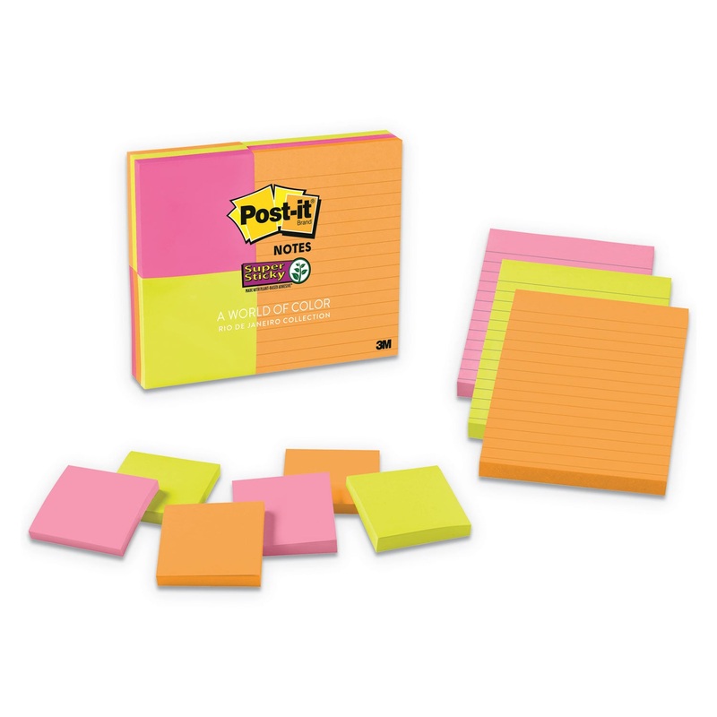 PADS IN RIO DE JANEIRO COLORS, (6) 3 X 3 & (3) 4 X 6, 90-SHEET PADS, 9 PADS/PK