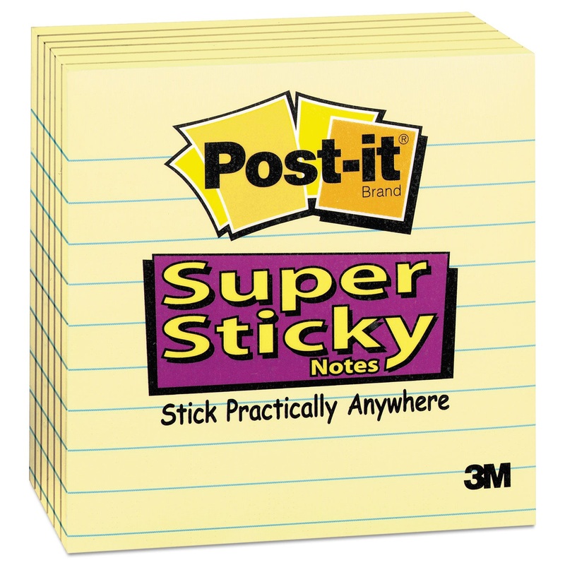 Canary Yellow Pads, Lined, 4 X 4, 90-Sheet, 6/pack