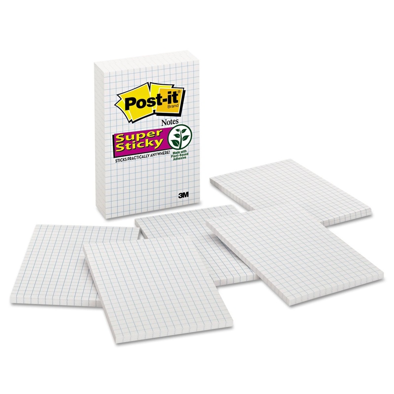 Grid Notes, 4 X 6, White, 50-Sheet, 6/pack