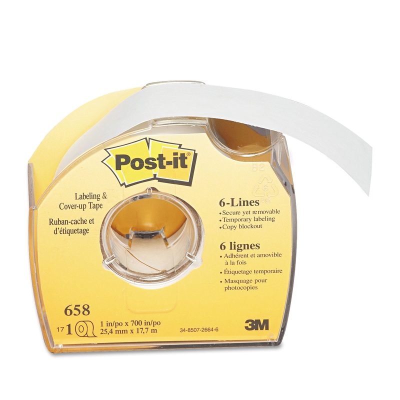 Labeling & Cover-Up Tape, Non-Refillable, 1″ X 700″ Roll