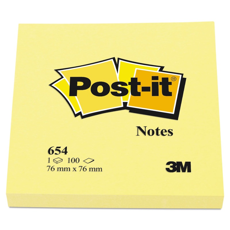 Original Pads In Canary Yellow, 3 X 3, 100-Sheet, 12/pack