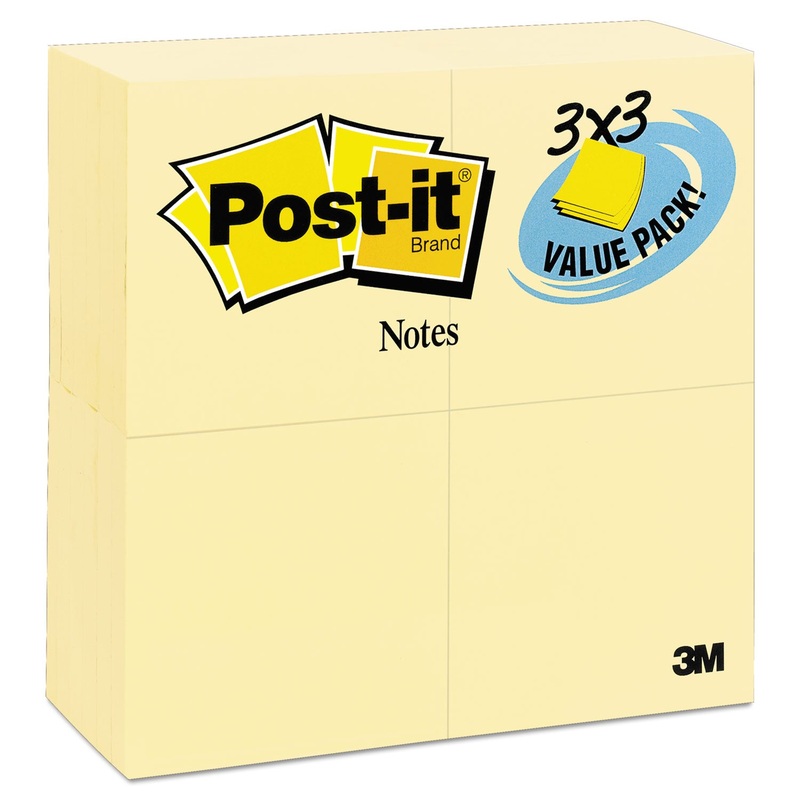 Original Pads In Canary Yellow, 3 X 3, 90-Sheet, 24/pack