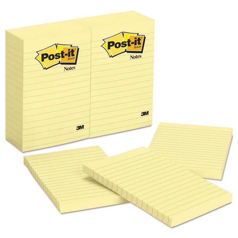 Original Pads In Canary Yellow, Lined, 4 X 6, 100-Sheet, 12/pack