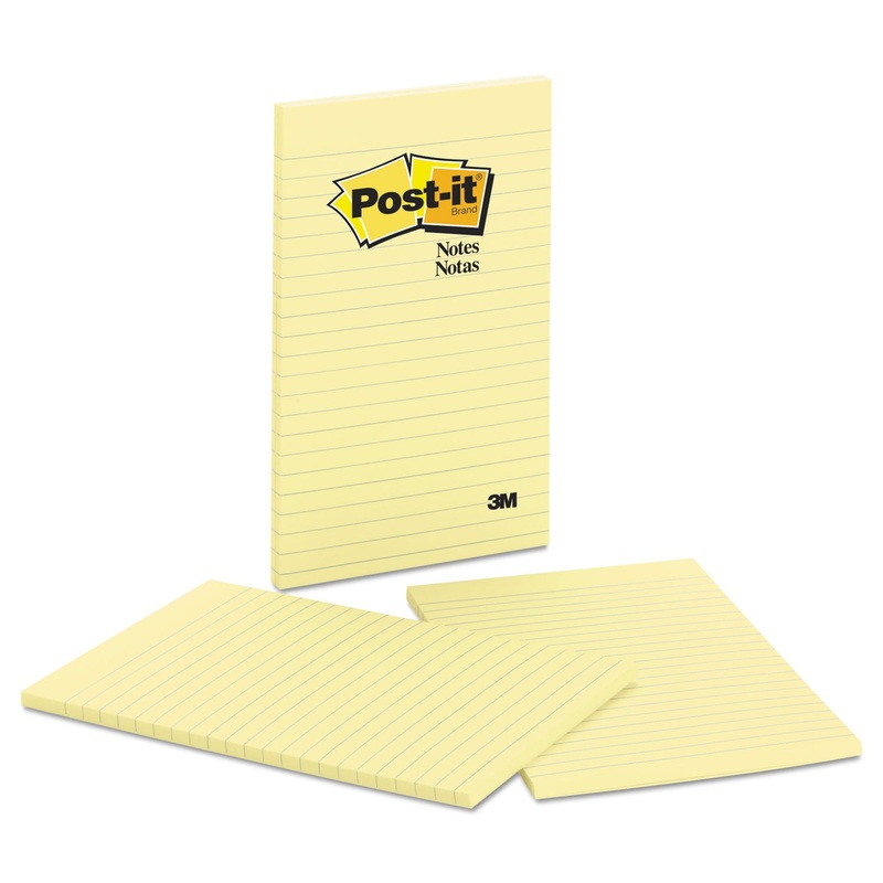 Original Pads In Canary Yellow, Lined, 5 X 8, 50-Sheet, 2/pack