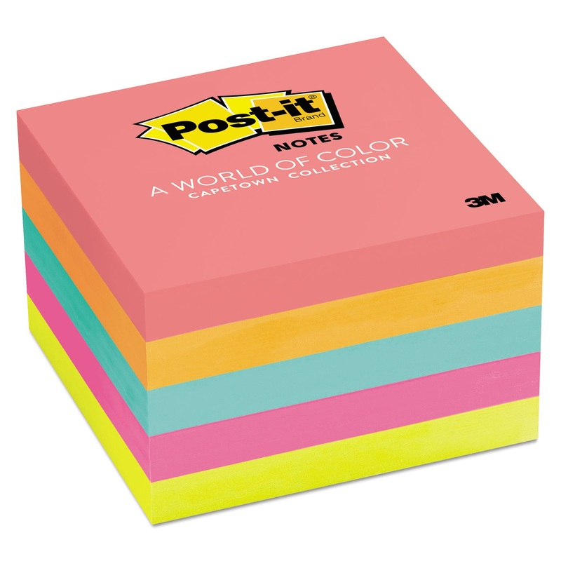 Original Pads In Cape Town Colors, 3 X 3, 100-Sheet, 5/pack