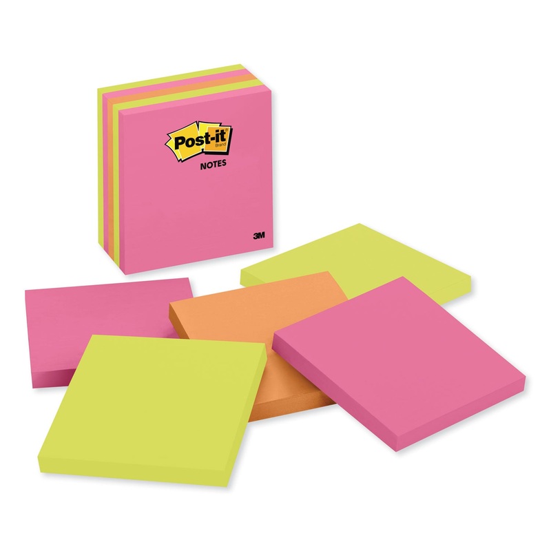 ORIGINAL PADS IN CAPE TOWN COLORS, 4 X 4, PLAIN, 100-SHEET, 5/PACK