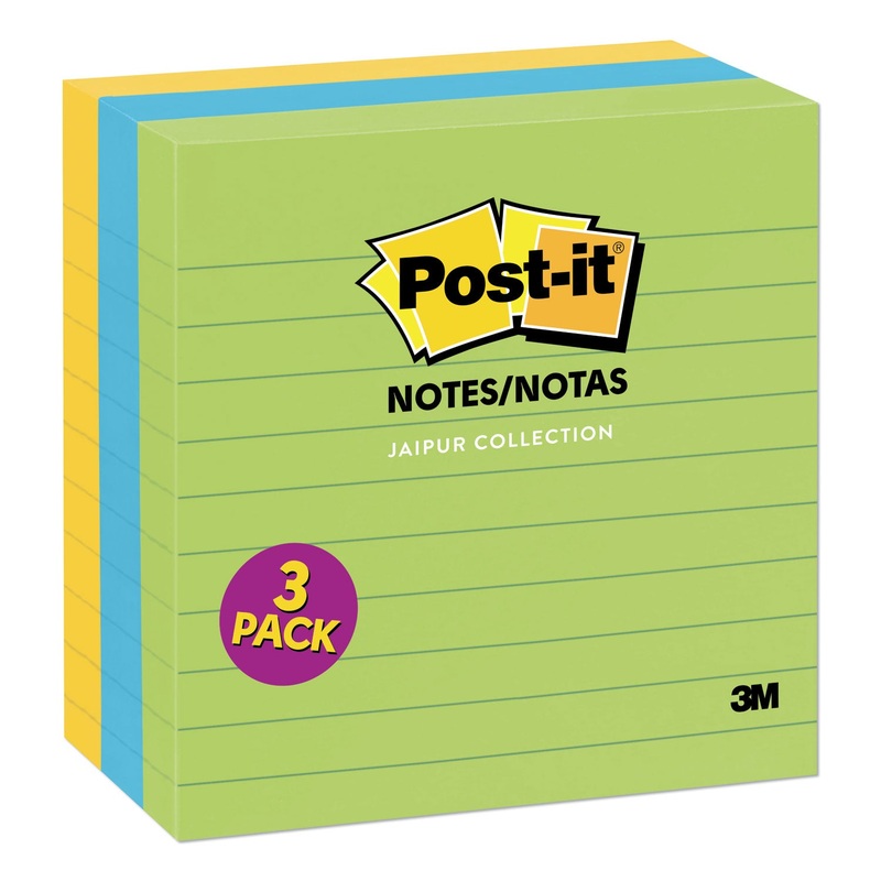 ORIGINAL PADS IN JAIPUR COLORS, 4 X 4, LINED, 200-SHEET, 3/PACK