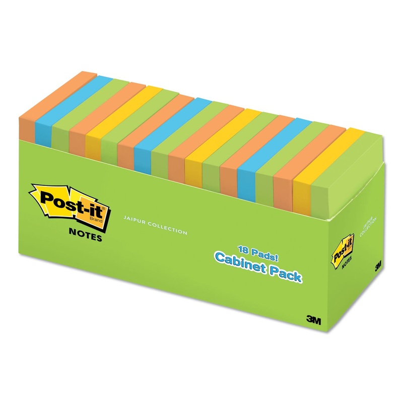 Original Pads In Jaipur Colors Cabinet Pack, 3 X 3, 100-Sheet, 18/pack