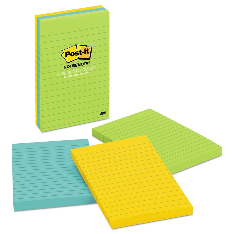 Original Pads In Jaipur Colors, Lined, 4 X 6, 100-Sheet, 3/pack