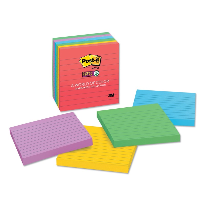 Pads In Marrakesh Colors, Lined, 4 X 4, 90-Sheet, 6/pack