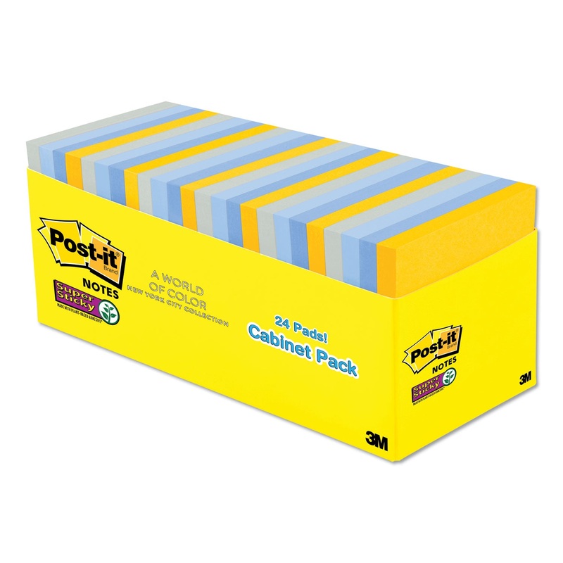 Pads In New York Colors Notes, 3 X 3, 70-Sheet, 24/pack