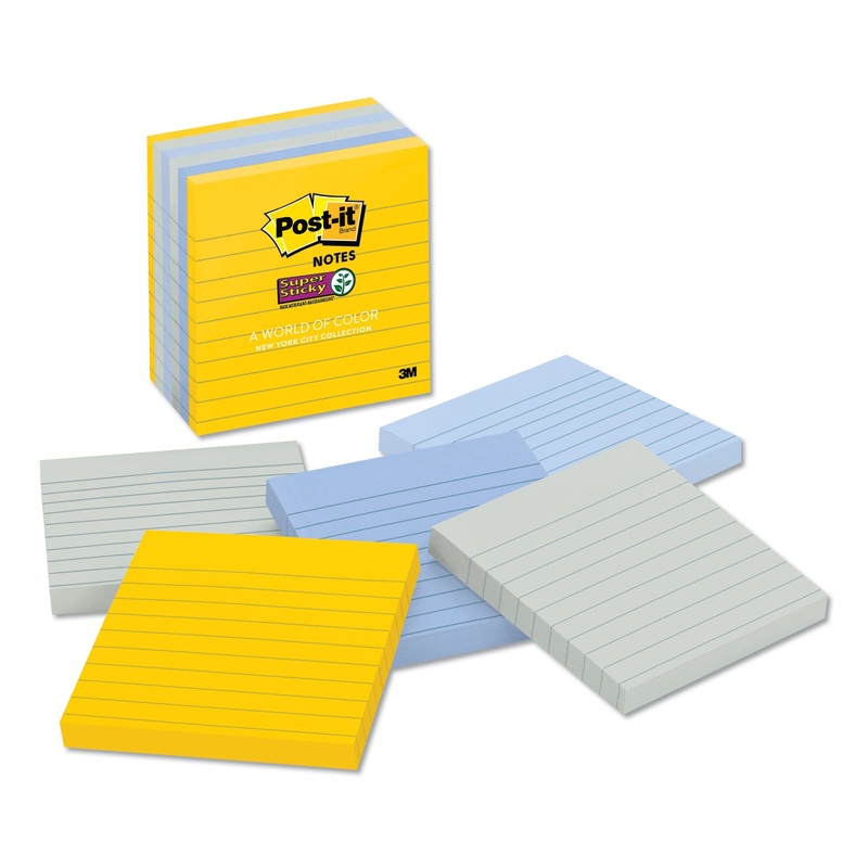 Pads In New York Colors Notes, 4 X 4, 90-Sheet, 6/pack