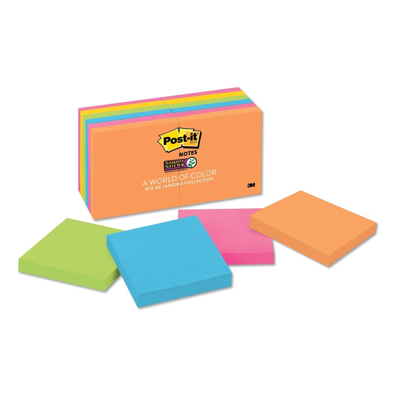 PADS IN RIO DE JANEIRO COLORS, 3 X 3, 90-SHEET PADS, 12/PACK
