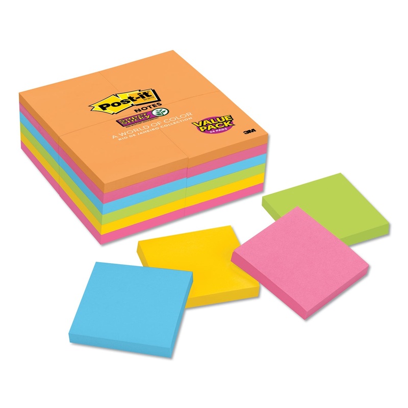 PADS IN RIO DE JANEIRO COLORS, 3 X 3, 90-SHEET PADS, 24/PACK