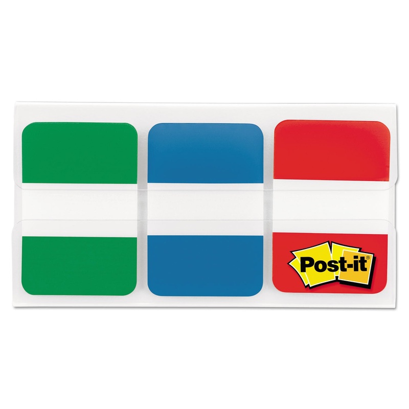 1″ TABS, 1/5-CUT TABS, ASSORTED PRIMARY COLORS, 1″ WIDE, 66/PACK