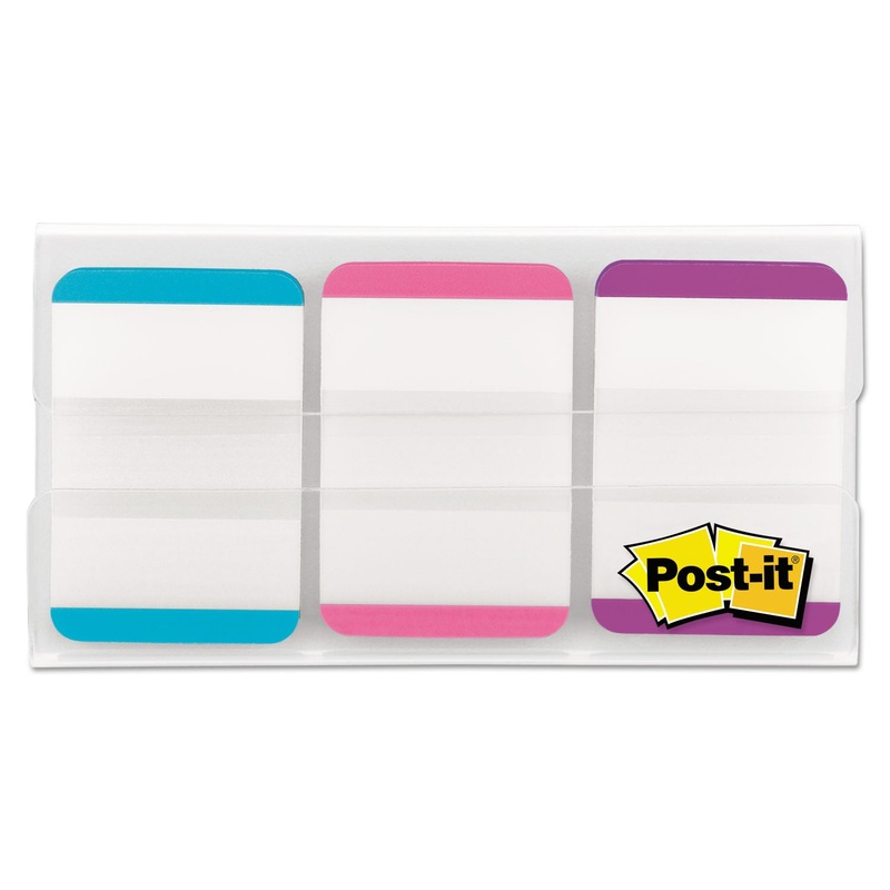 1″ TABS, 1/5-CUT TABS, LINED, ASSORTED PASTELS, 1″ WIDE, 66/PACK