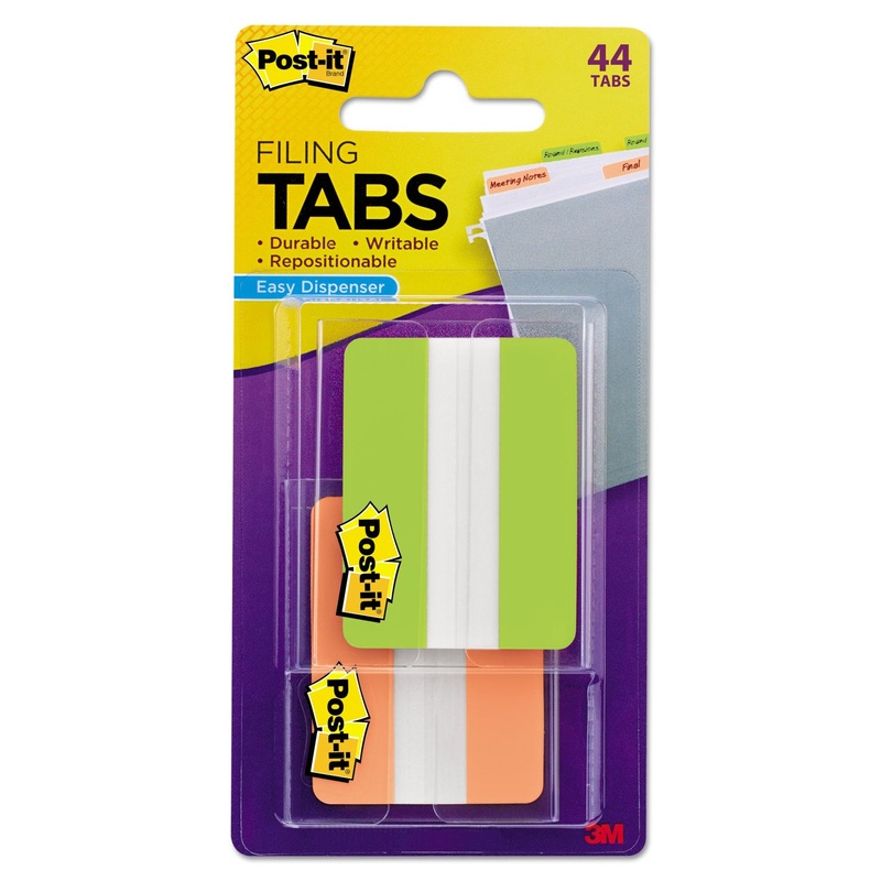 2″ AND 3″ TABS, 1/5-CUT TABS, ASSORTED COLORS, 2″ WIDE, 44/PACK