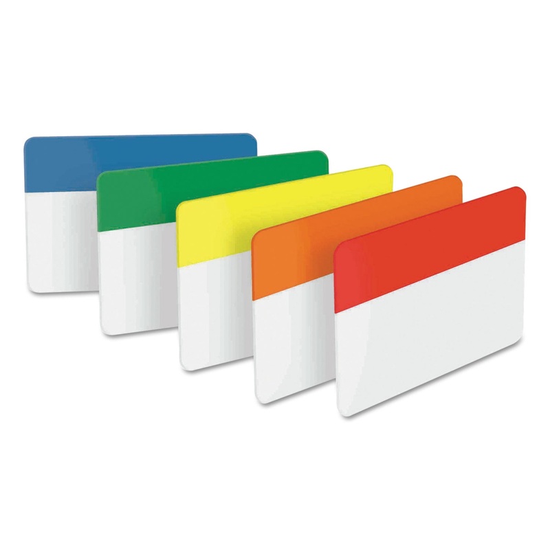 2″ AND 3″ TABS, 1/5-CUT TABS, ASSORTED PRIMARY COLORS, 2″ WIDE, 30/PACK