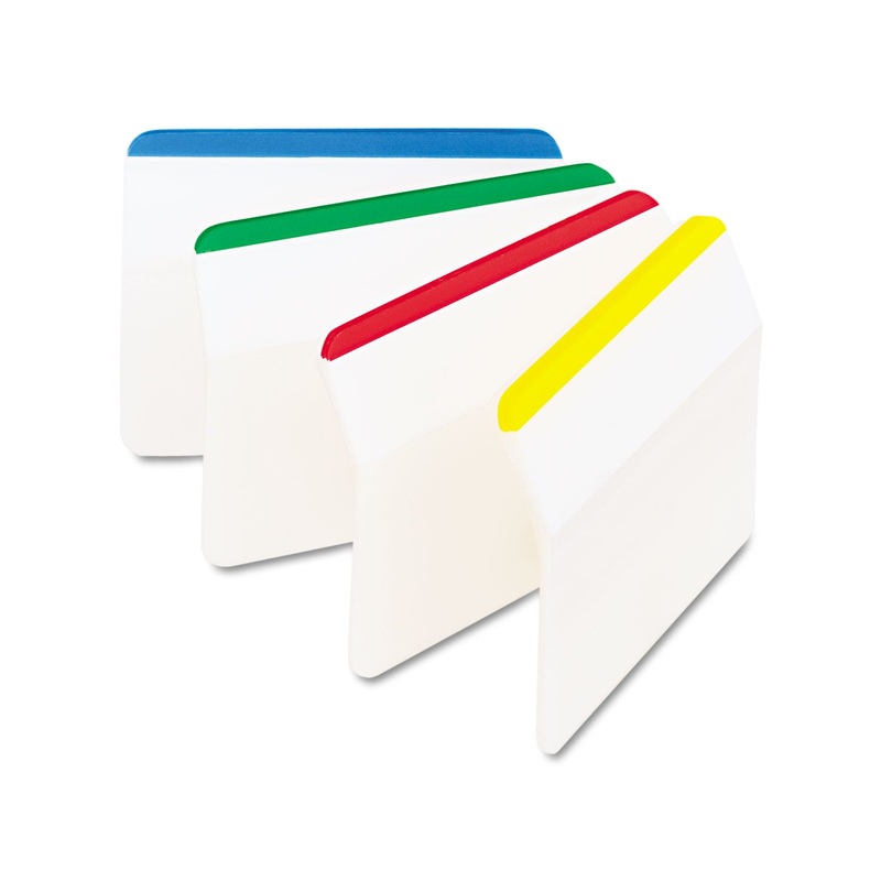 2″ ANGLED TABS, LINED, 1/5-CUT TABS, ASSORTED PRIMARY COLORS, 2″ WIDE, 24/PACK