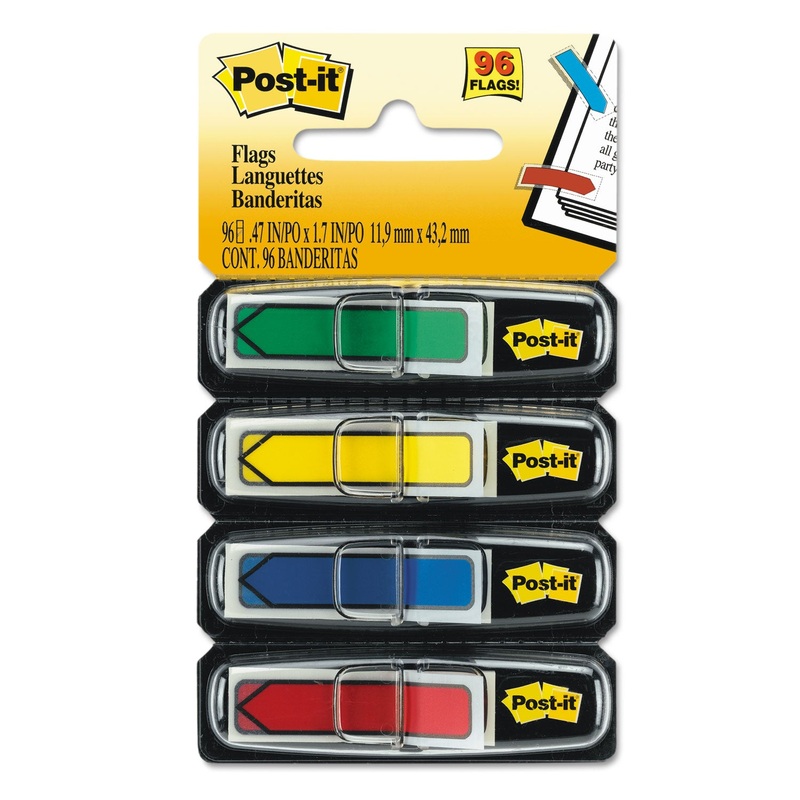ARROW 1/2″ PAGE FLAGS, ASSORTED PRIMARY, 24/COLOR, 96-FLAGS/PACK
