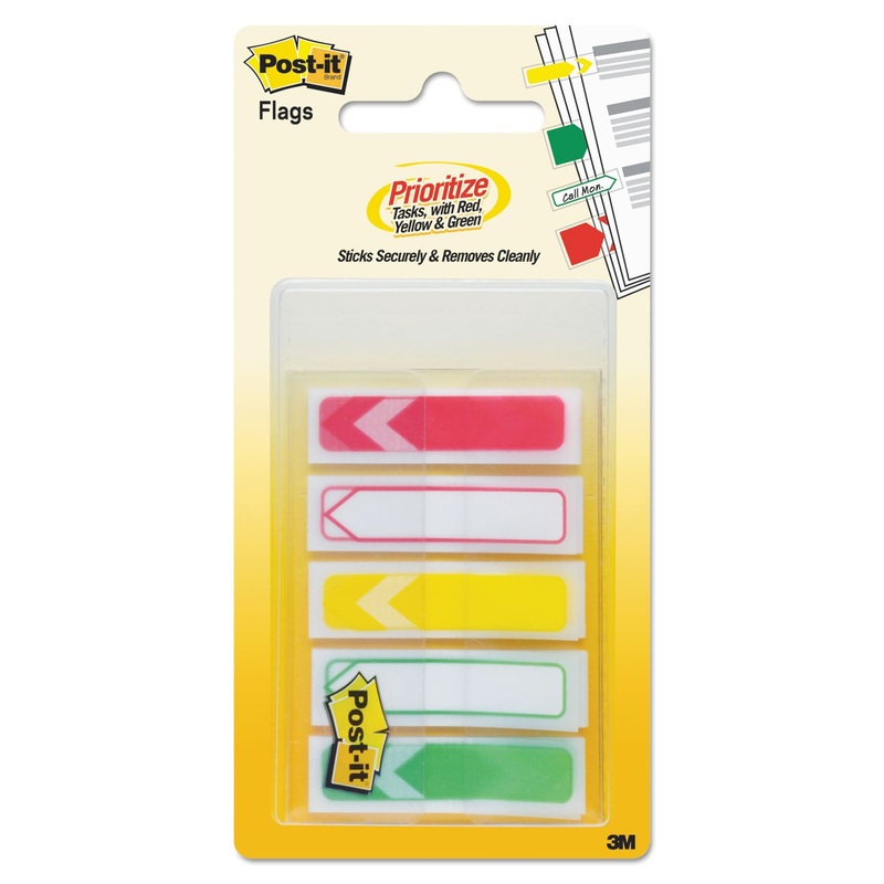 Arrow 1/2″ Prioritization Page Flags, Red/yellow/green, 100/pack