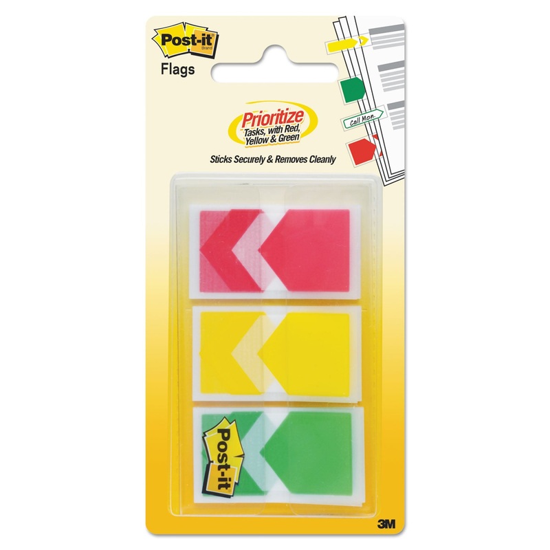 Arrow 1″ Prioritization Page Flags, Red/yellow/green, 60/pack