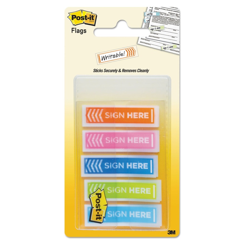 Arrow Message 1/2″ Page Flags, Five Assorted Bright Colors, 100/pack