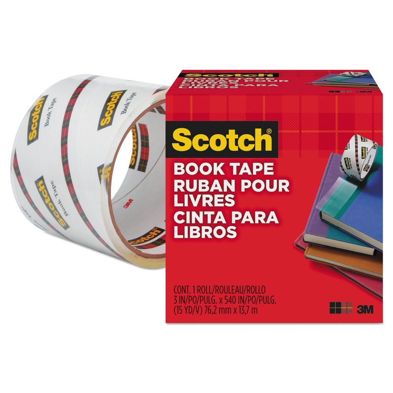 BOOK TAPE, 3″ CORE, 3″ X 15 YDS, CLEAR