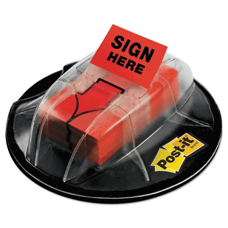 High Volume Flag Dispenser, “sign Here”, Red, 200 Flags/dispenser
