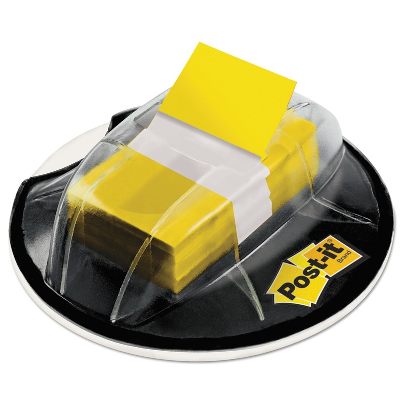 Page Flags In Desk Grip Dispenser, 1 X 1 3/4, Yellow, 200/dispenser