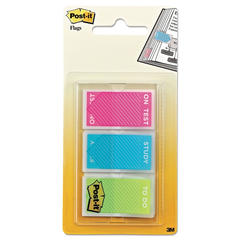 Study Memo Page Flags With Message, Assorted Bright Colors, 1″, 60/pack