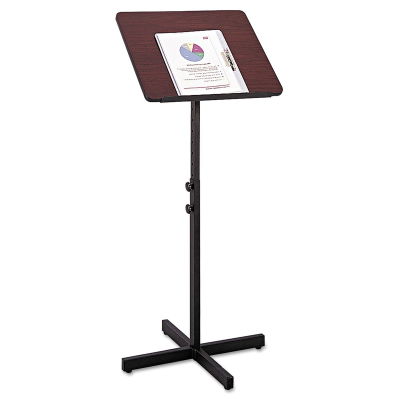 ADJUSTABLE SPEAKER STAND, 21W X 21D X 29.5H TO 46H, MAHOGANY/BLACK