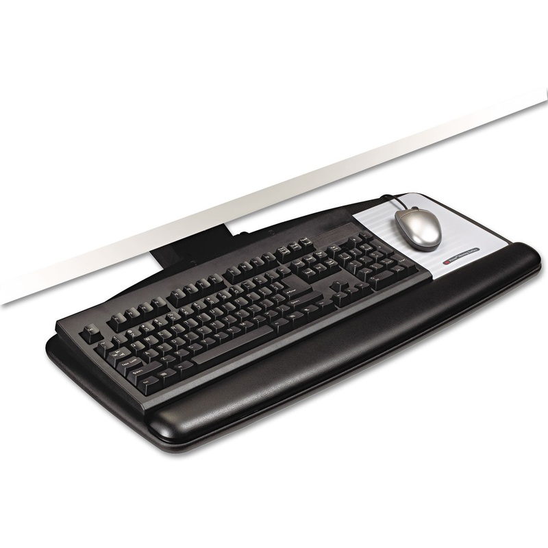 Easy Adjust Keyboard Tray, Standard Platform, 23″ Track, Black