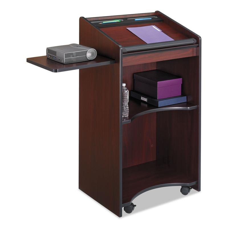 EXECUTIVE MOBILE LECTERN, 25.25W X 19.75D X 46H, MAHOGANY