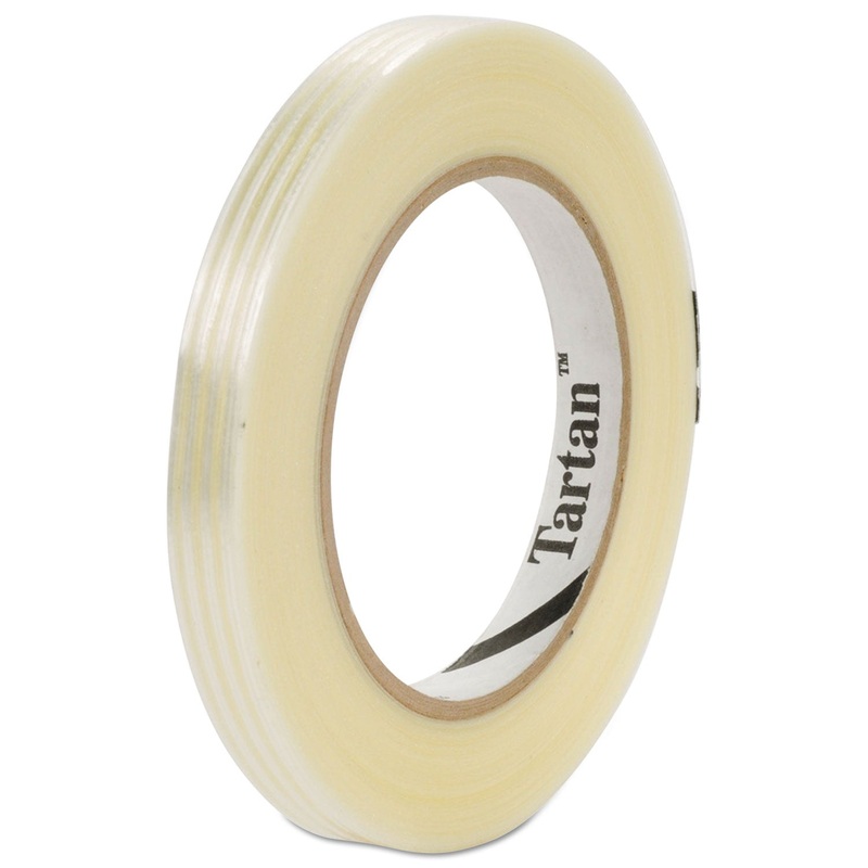 FILAMENT TAPE, 3″ CORE, 12 MM X 55 M, CLEAR, 72/CARTON