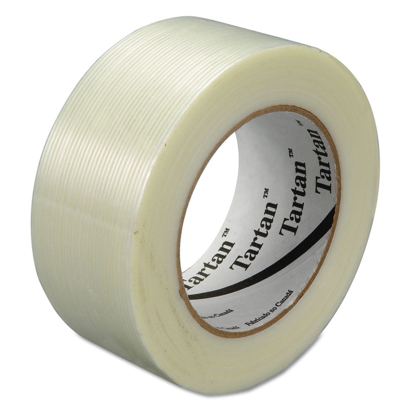 FILAMENT TAPE, 3″ CORE, 48 MM X 55 M, CLEAR, 24/CARTON
