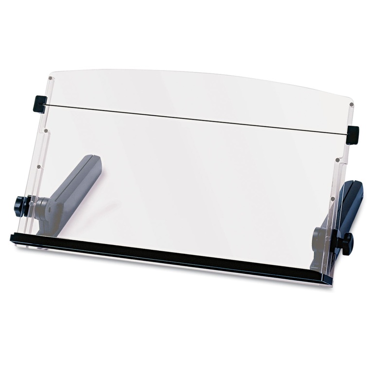 In-Line Freestanding Copyholder, Plastic, 300 Sheet Capacity, Black/clear