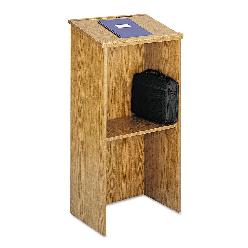 STAND-UP LECTERN, 23W X 15.75D X 46H, MEDIUM OAK