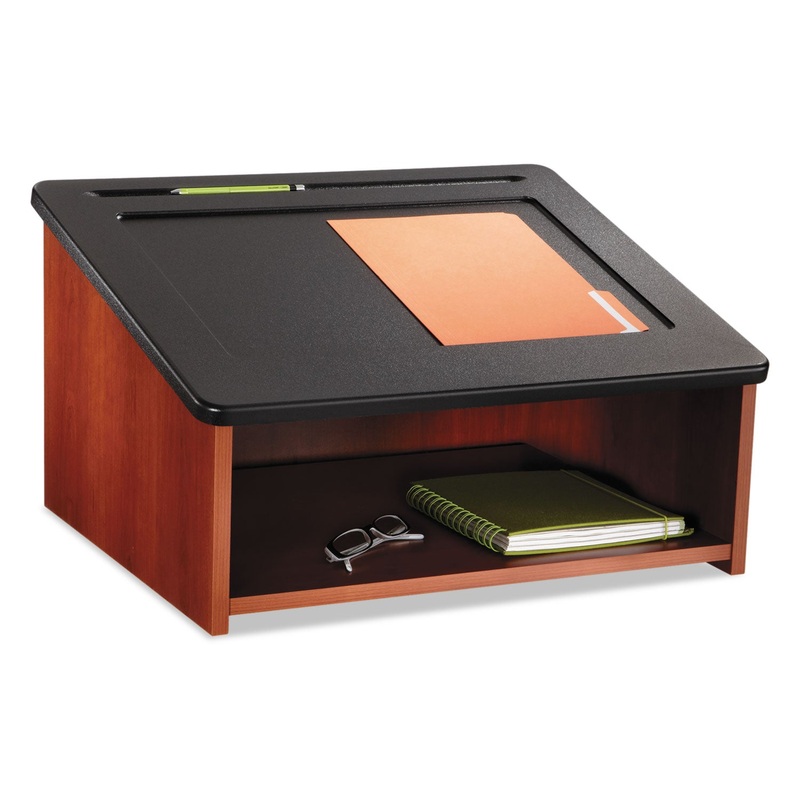 TABLETOP LECTERN, 24W X 20D X 13.5H, CHERRY/BLACK