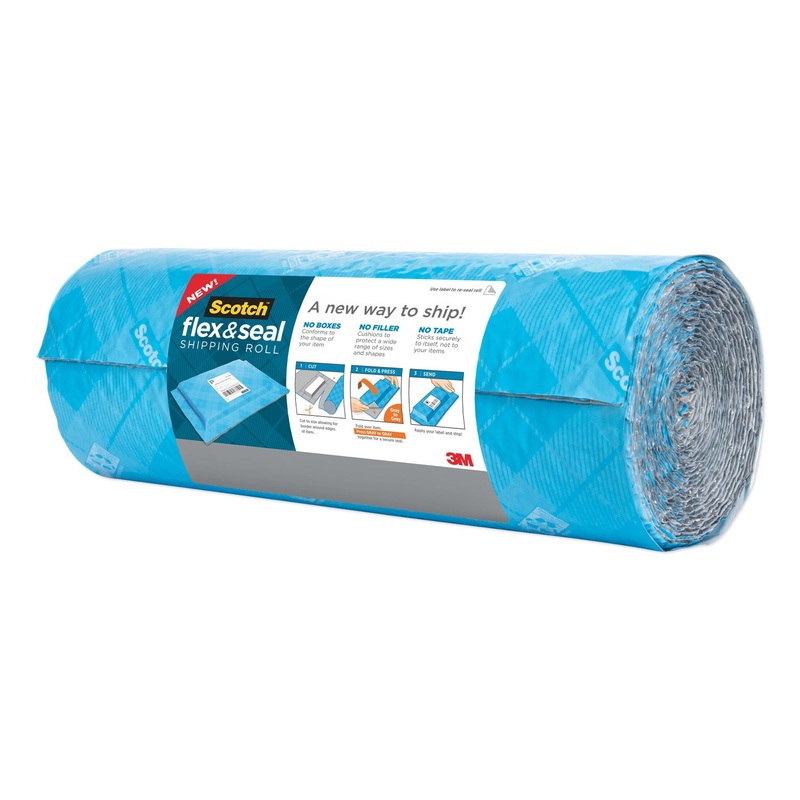 FLEX AND SEAL SHIPPING ROLL, 15″ X 10 FT, BLUE/GRAY