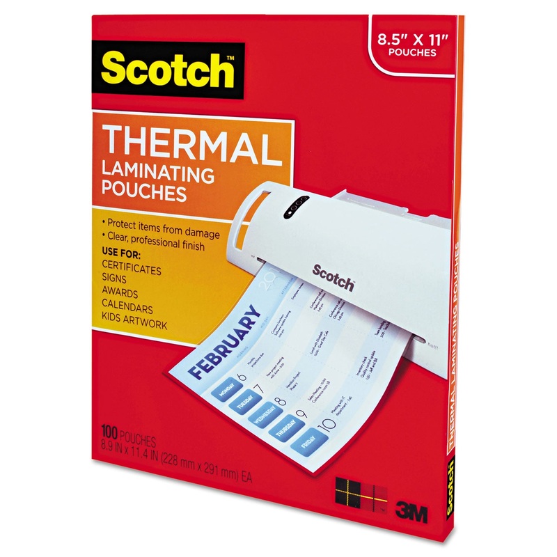 LAMINATING POUCHES, 3 MIL, 9″ X 11.5″, GLOSS CLEAR, 100/PACK