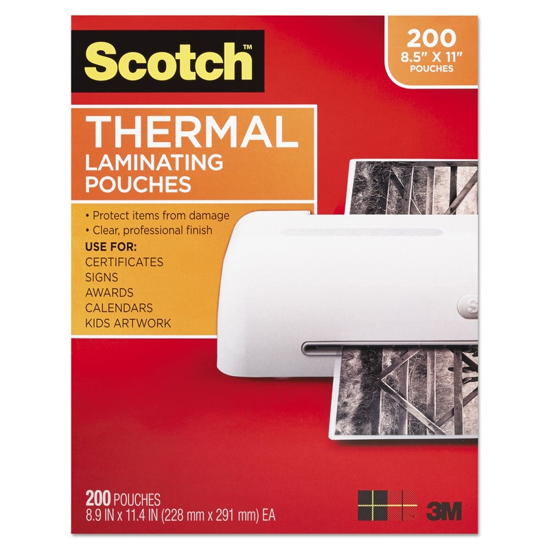 LAMINATING POUCHES, 3 MIL, 9″ X 11.5″, GLOSS CLEAR, 200/PACK