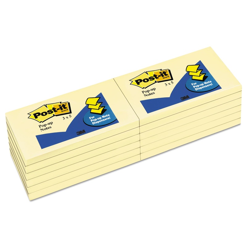 Original Canary Yellow Pop-Up Refill, 3 X 5, 12/pack